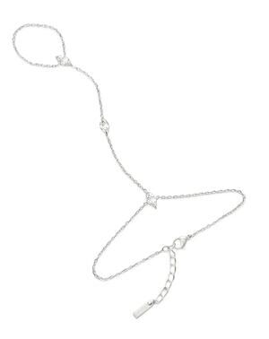 Marquise CZ Hand Chain Bracelet Ring silver